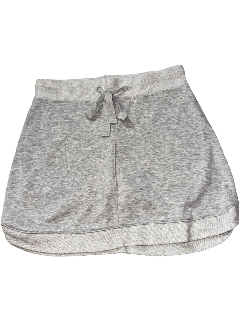 Light Gray Drawstring Mini Skirt - Casual Knit